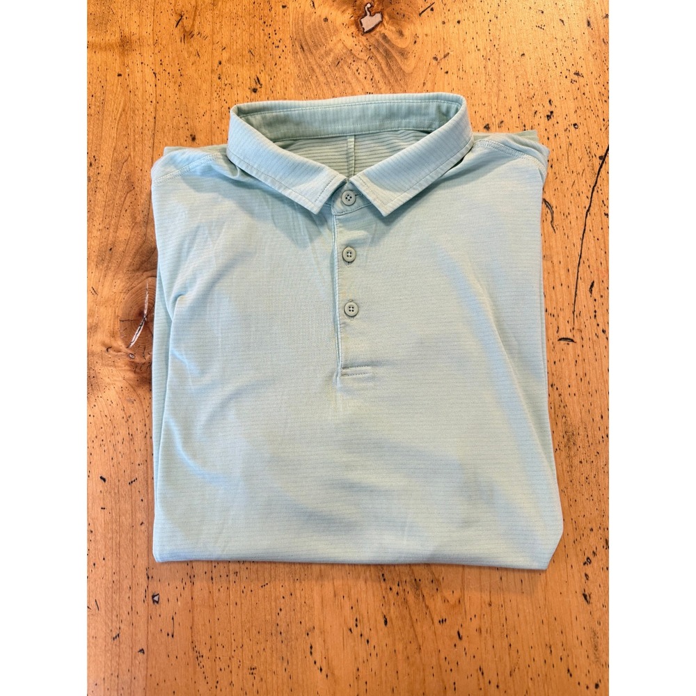 Lululemon Evolution Polo Large Mint Green Short Sleeve Athletic Golf Shirt